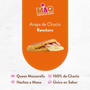 Arepas de Choclo de queso ranchero en Cali M&Q Unicos en Sabor