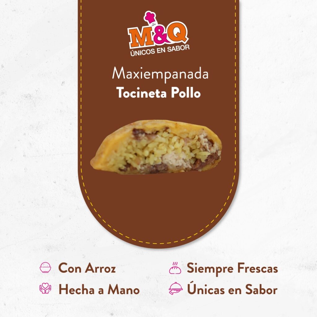 Empanada de Tocineta Pollo en Cali M&Q Unicos en Sabor Empanadas de Arroz